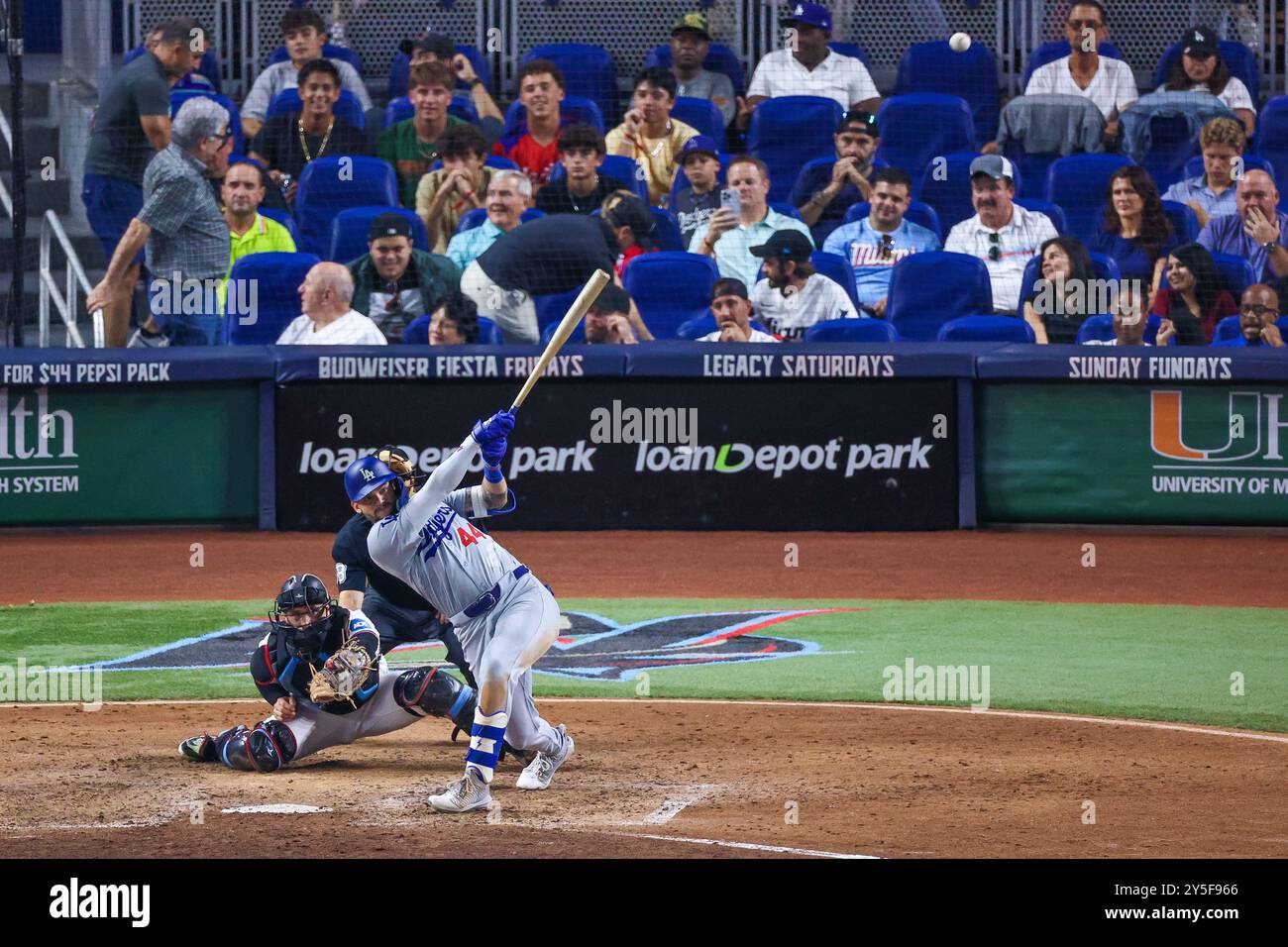 MIAMI, FLORIDA - 19. SEPTEMBER 2024: Shohei Ohtani beim Spiel 50/50, Miami Marlins und Los Angeles Dodgers, Foto: Chris Arjoon/American Presswire Stockfoto