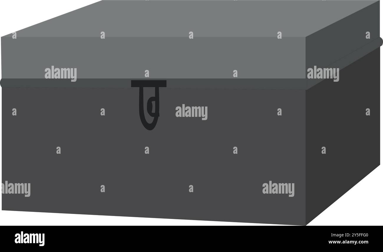 Metall Trunk Vektor Illustration | Home Decor Ideen. Alte Trunk Chest isoliert auf weißem Hintergrund Stock Vektor