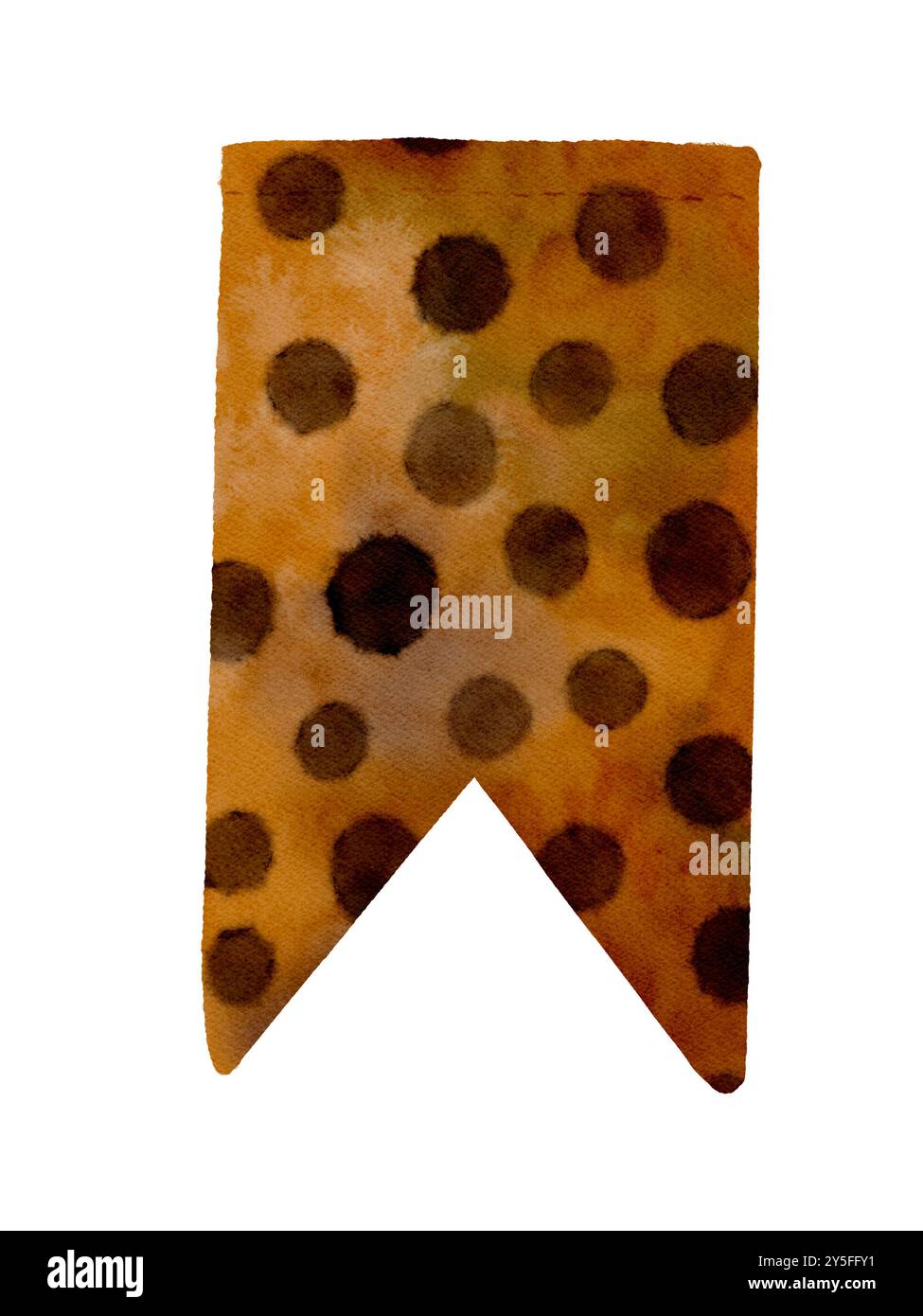 Dieses Aquarellbanner mit verspielten Polka Dots eignet sich perfekt für Einladungen, Basteln und kreative Designs. Isoliertes Objekt auf weißem Hintergrund für verschiedene Designs und Druckvorgänge. Digitale Kunst im Aquarellstil. Stockfoto