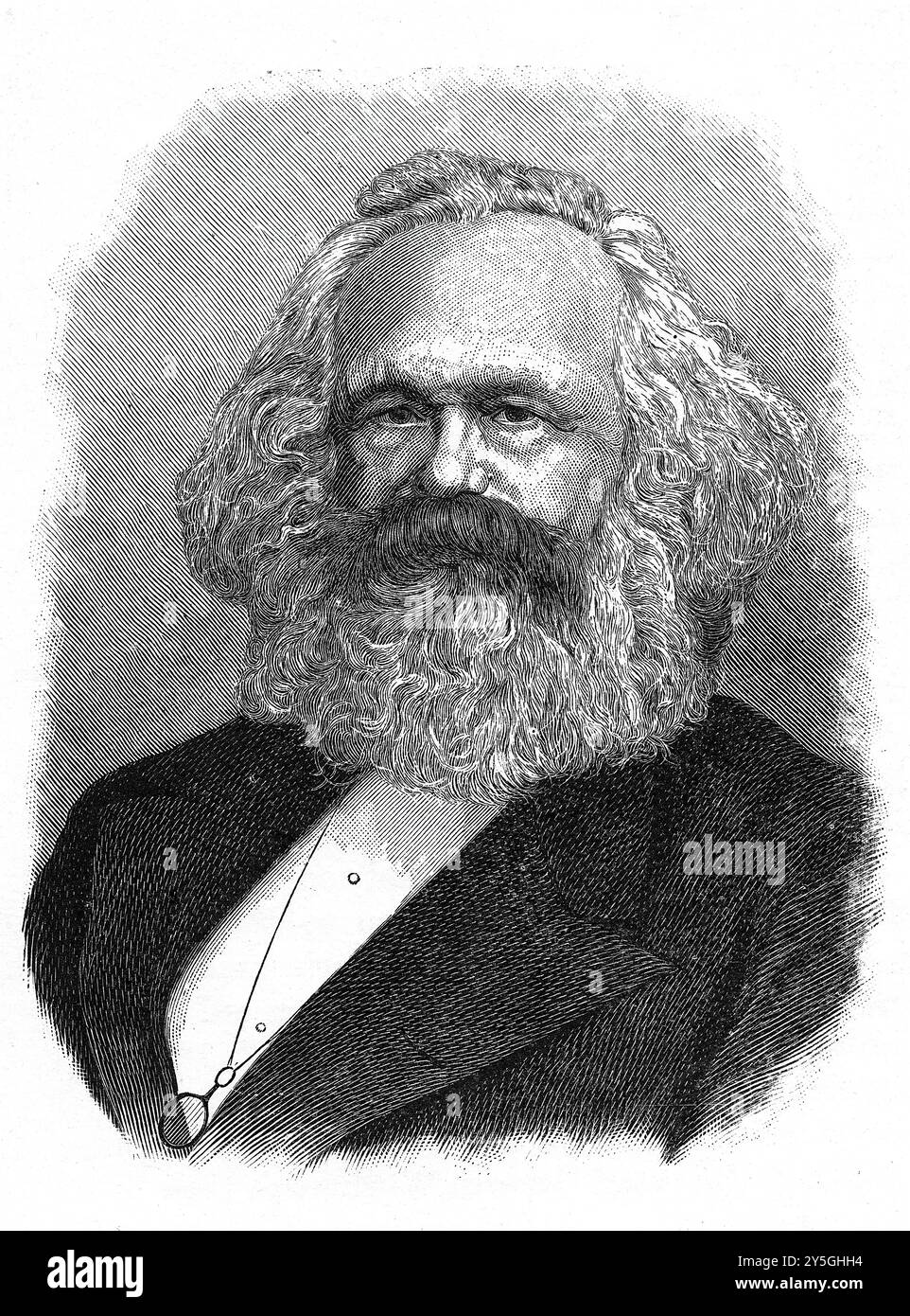 Karl Marx (1818-83) - Porträt, historischer Stich Stockfoto