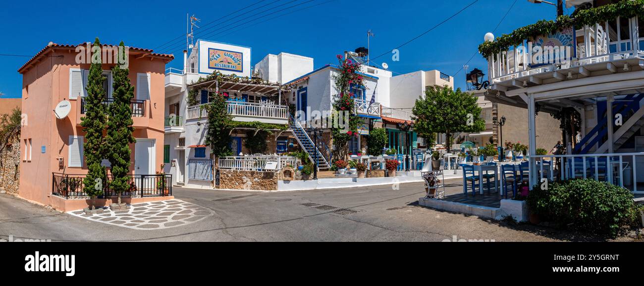 Die hübsche Altstadt von Malia auf Kreta, Griechenland - ganz anders als die Partystadt, für die Malia bekannt ist. Stockfoto