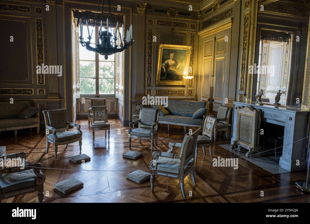 Ancy Le Franc, Schloss, Burgund, Frankreich, Europa Stockfoto