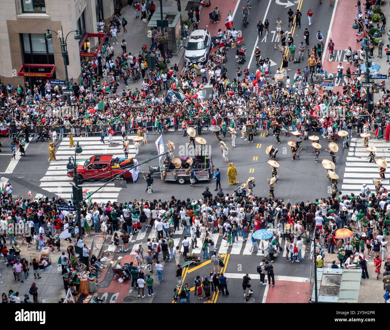 Die mexikanische Independence Day-Parade ist eine jährliche Feier entlang der Madison Avenue in Manhattan, 2024, New York City, USA Stockfoto