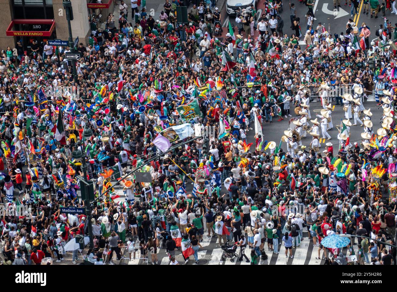 Die mexikanische Independence Day-Parade ist eine jährliche Feier entlang der Madison Avenue in Manhattan, 2024, New York City, USA Stockfoto