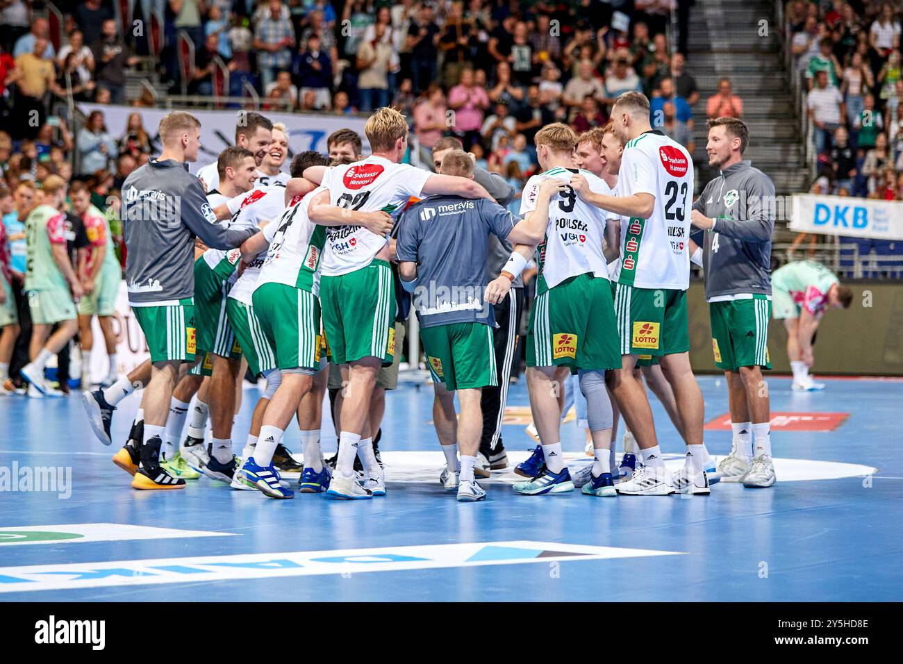 Sieg Recken TSV jubel freude TSV Hannover-Burgdorf - vs. Fuechse Berlin, Handball Bundesliga, HBL, Saison 2024/2025 22.09.2024 Foto: Eibner-Pressefoto/Jan-Frederic Helbig Stockfoto