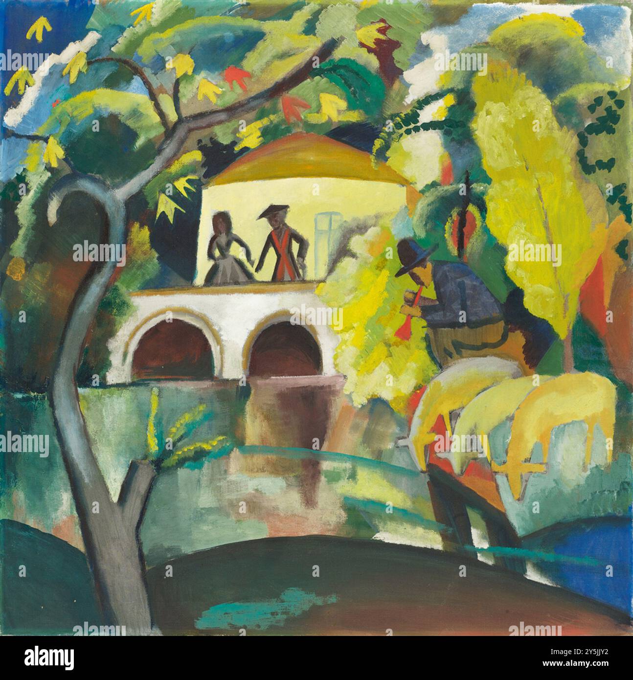 Rokoko, 1912, Öl auf Leinwand, 89 x 89 cm, Nationalmuseum für Kunst, Architektur und Design, Norwegen August Macke Stockfoto