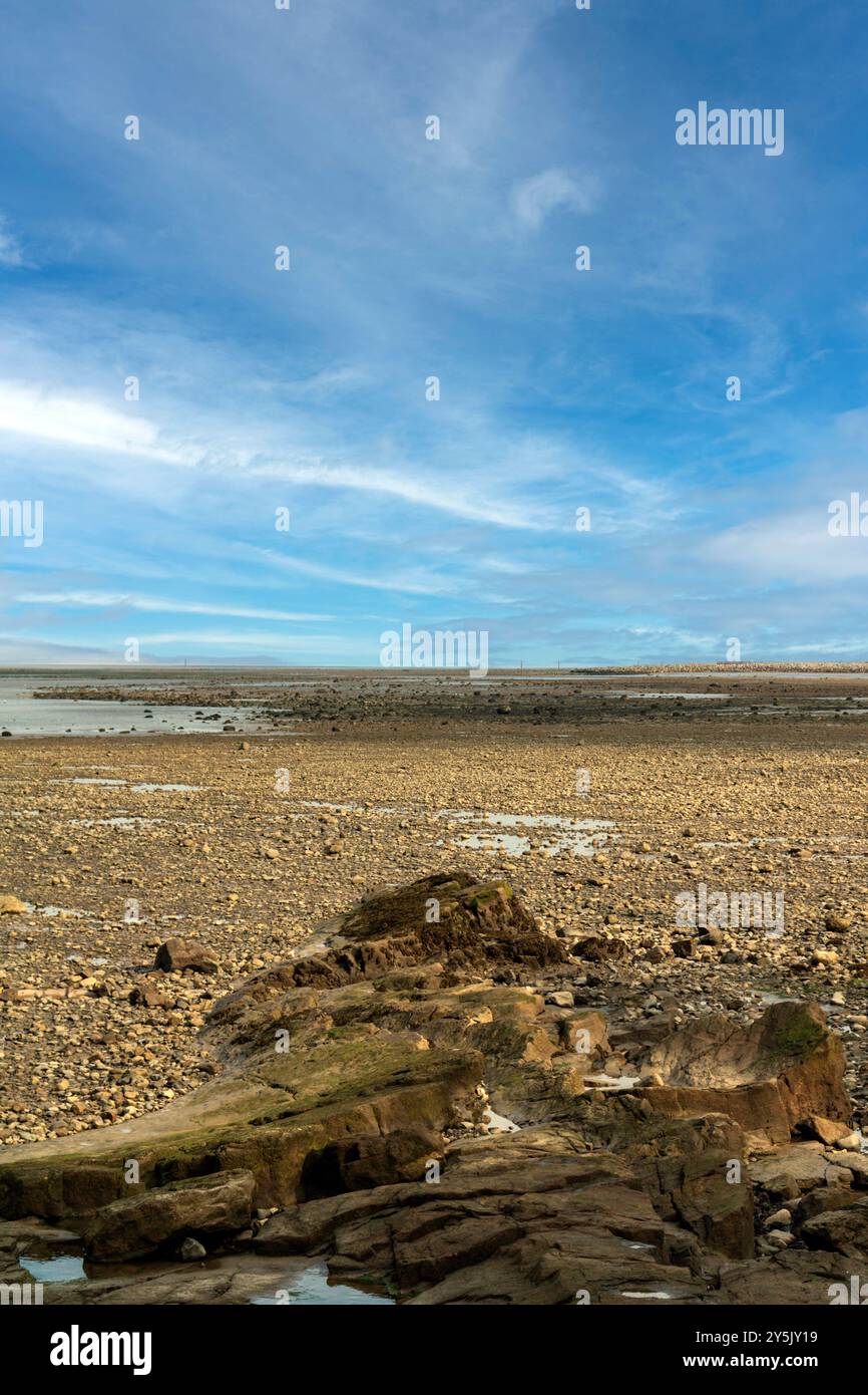 Morecambe Bay blickt von Heysham aus. Stockfoto