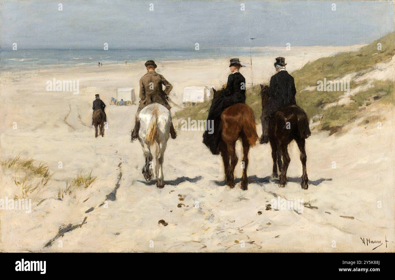 Fahrt am Morgen entlang des Strandes. Anton Mauve. 1876. Stockfoto