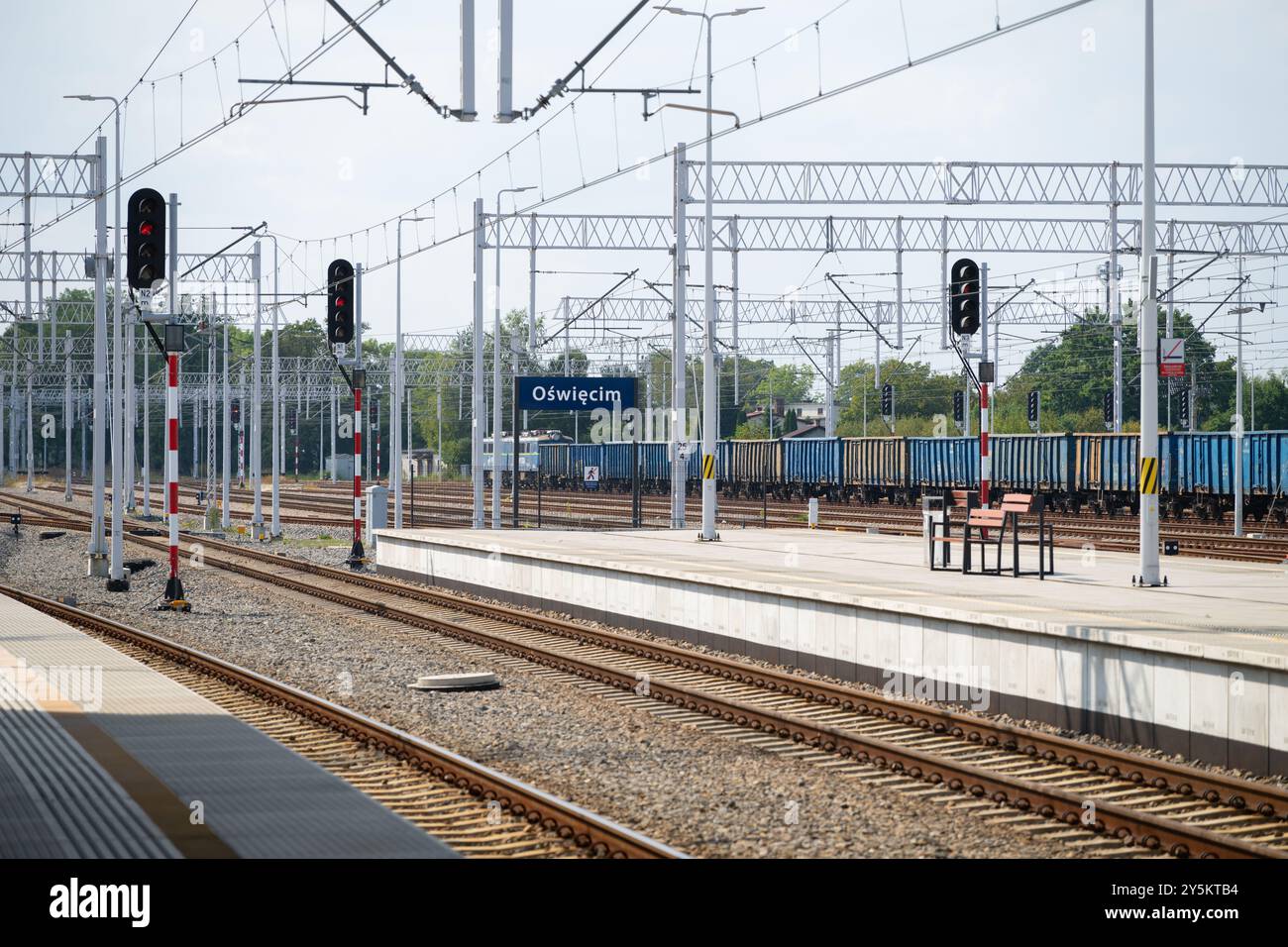 Bahnhof Oswiecim, am nächsten zum Auschwitz-Birkenau Memorial and Museum, Oswiecim, Polen Stockfoto