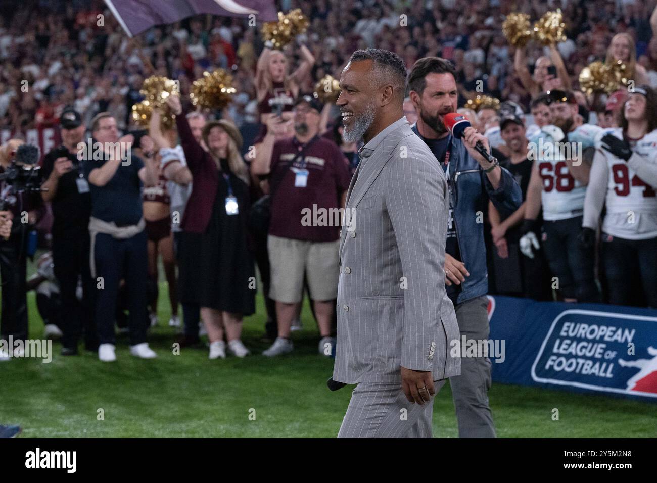 Coach Esume, GER Rhein Fire vs. Wien Wikings, Fußball, Europameisterschaft, Saison 2024, 22.09.2024 Foto: Eibner-Pressefoto/Fabian Friese Stockfoto