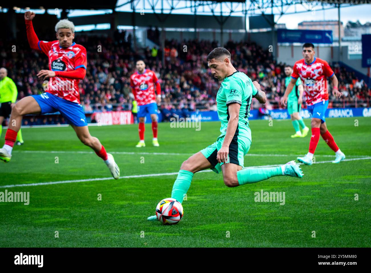 Lugo, Spanien. Januar 2024. King's Cup. CD Lugo gegen Atletico de Madrid. Angel Carro Stadium. Stockfoto