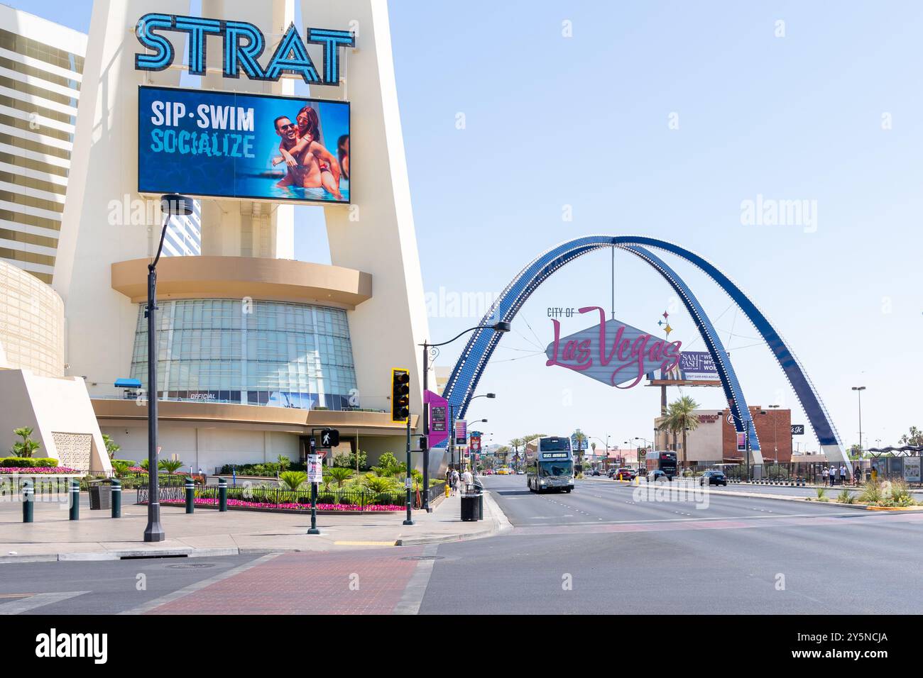 Die neuen Gateway Arches im Zentrum von Las Vegas, Nevada, USA Stockfoto