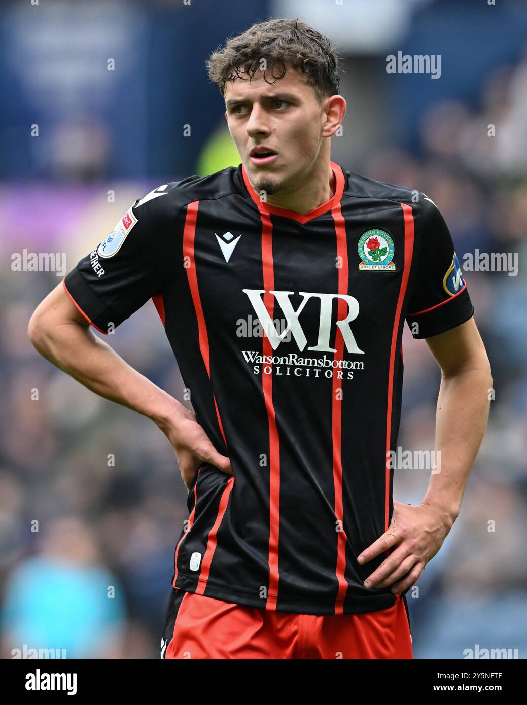 Owen Beck von Blackburn Rovers während des Sky Bet Championship Matches Preston North End gegen Blackburn Rovers in Deepdale, Preston, Großbritannien, 22. September 2024 (Foto: Cody Froggatt/News Images) Stockfoto