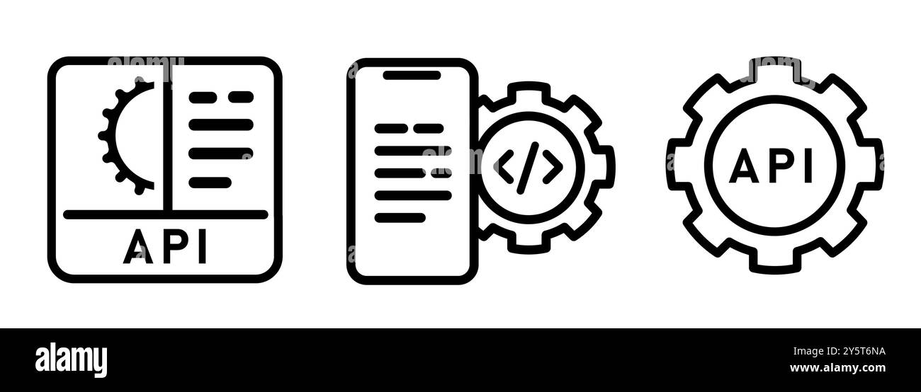 API-Symbol Anwendungsprogrammierschnittstelle Vektorgrafik Stock Vektor