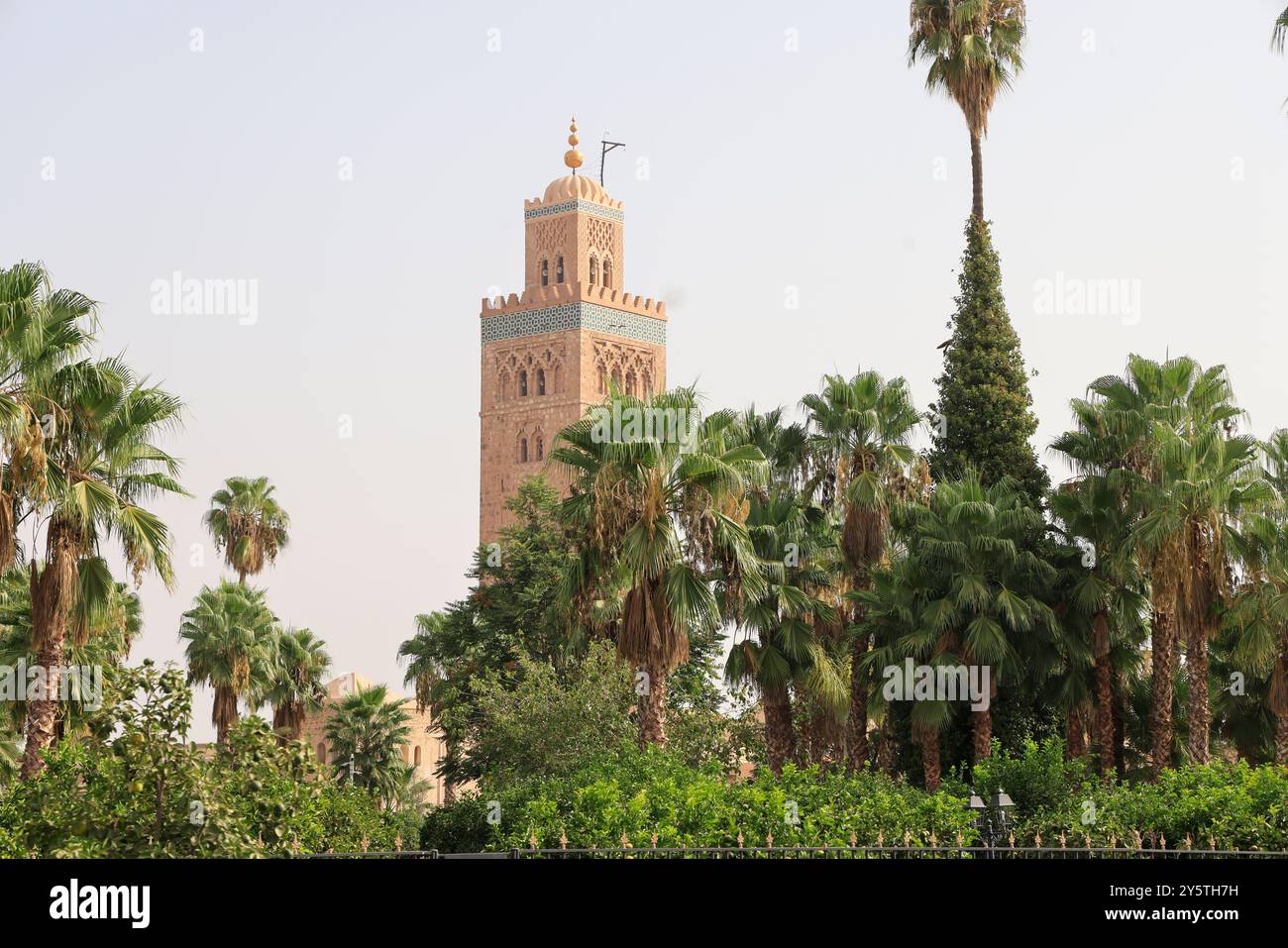 Parc Lalla Hasna à côté de la Mosquée Koutoubia à Marrakesch au Moroc. Tourismus, Touristen, Sehenswürdigkeiten. Marrakesch, Region Marrakesch-Safi, Marokko, Nord-Af Stockfoto