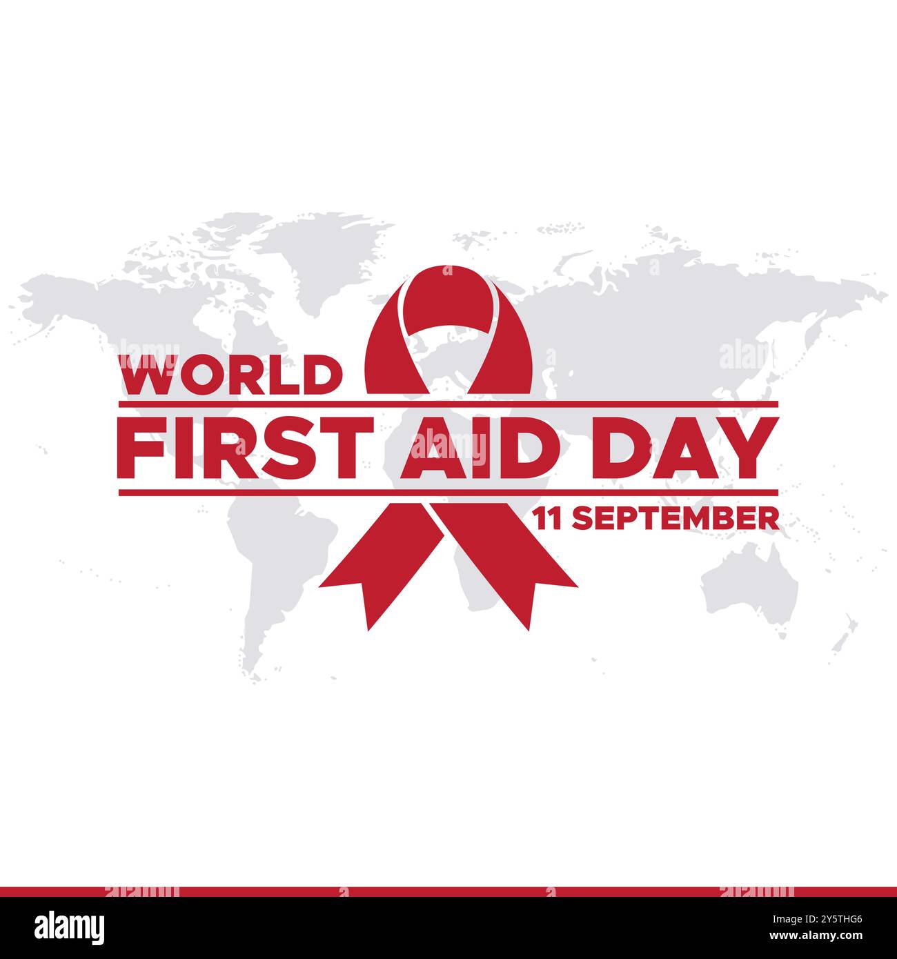 World First Aid Day, 11. September, Vorlage für erste-Hilfe-soziale Medien, Illustration, Vektordatei. Grußkarte, Banner, Anzeigen zum Welttag der ersten Hilfe. Stock Vektor