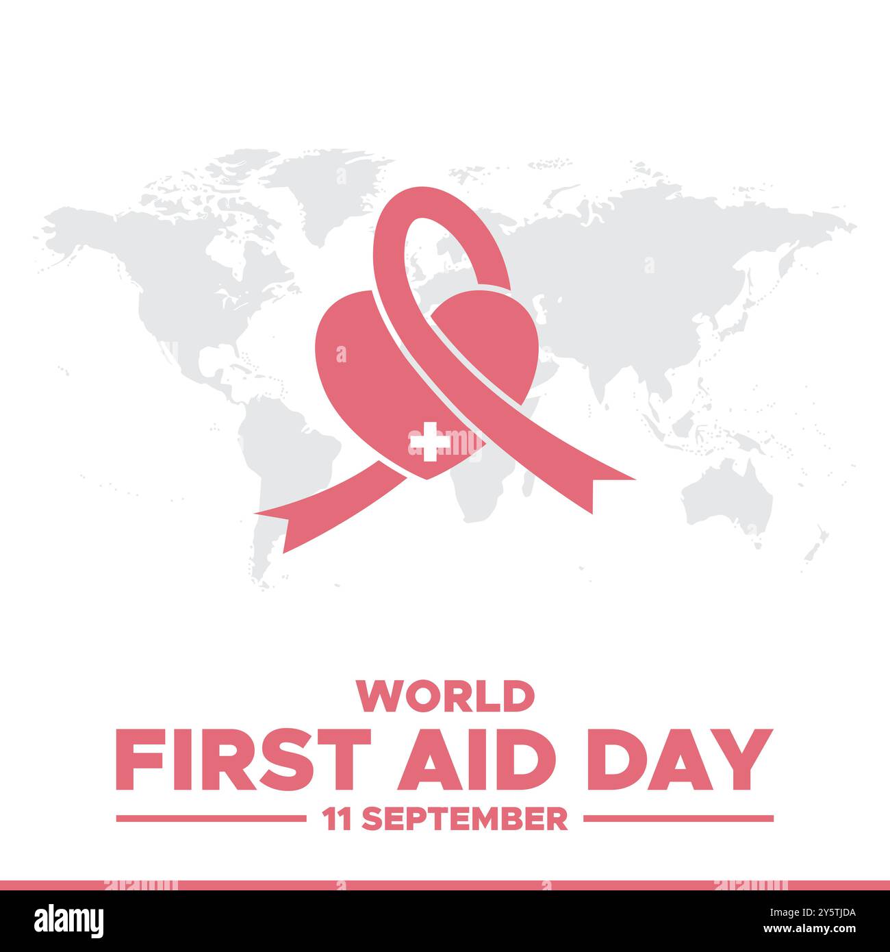 World First Aid Day, 11. September, Vorlage für erste-Hilfe-soziale Medien, Illustration, Vektordatei. Grußkarte, Banner, Anzeigen zum Welttag der ersten Hilfe. Stock Vektor