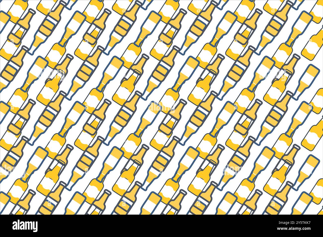 Wiederholtes Muster von Bierflaschen im modernen Vektordesign. Perfekt für Produkte zum Thema Bar, Pub oder Feier mit einem lustigen, minimalistischen und geometrischen Design Stock Vektor