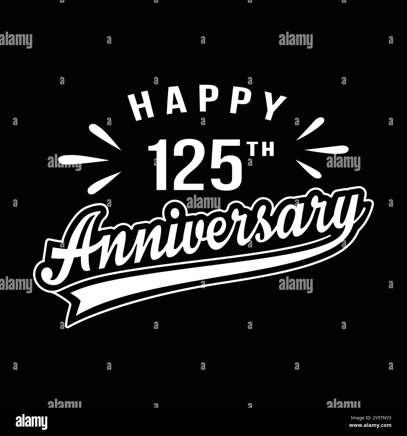 Alles Gute zum 125. Jahrestag. Design zum 125-jährigen Jubiläum. Vektor und Illustration. Stock Vektor