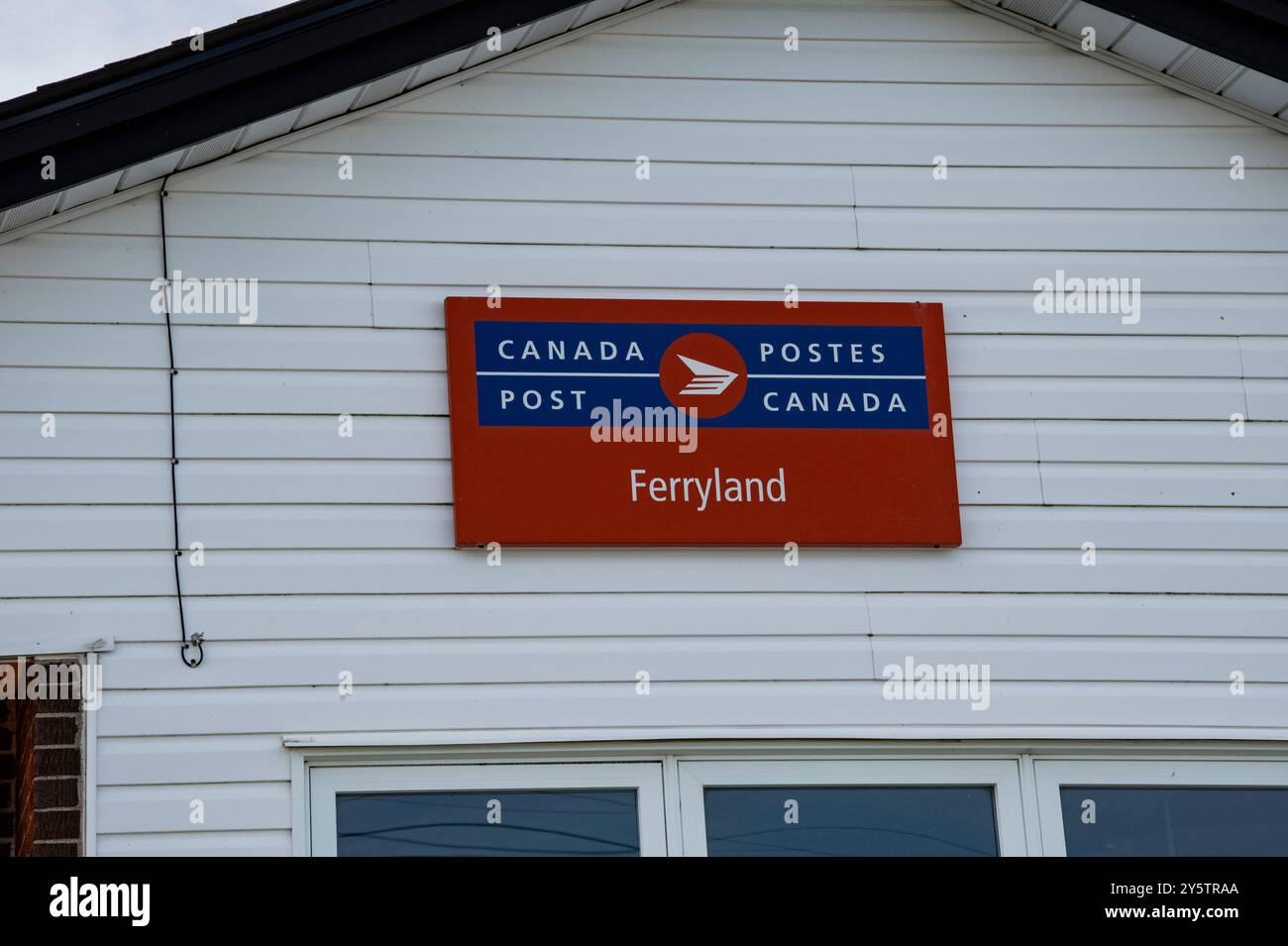 Postschild auf NL 10 in Ferryland, Neufundland & Labrador, Kanada Stockfoto