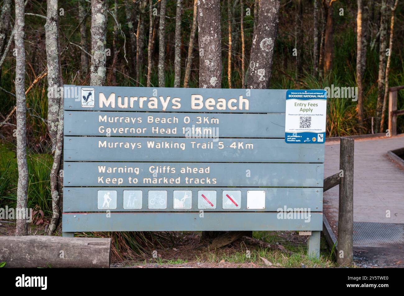 Schild für Murrays Beach, NSW, Australien Stockfoto