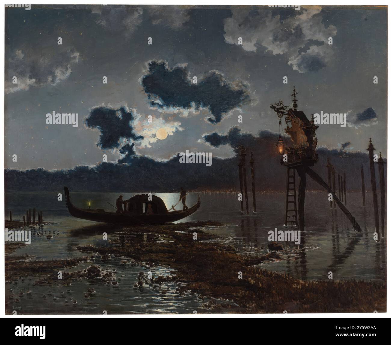 Antonio Muñoz Degrain / „Die Lagune, Venedig“. 1886. Öl auf Leinwand. Museum: Museo del Prado, Madrid, España. Stockfoto