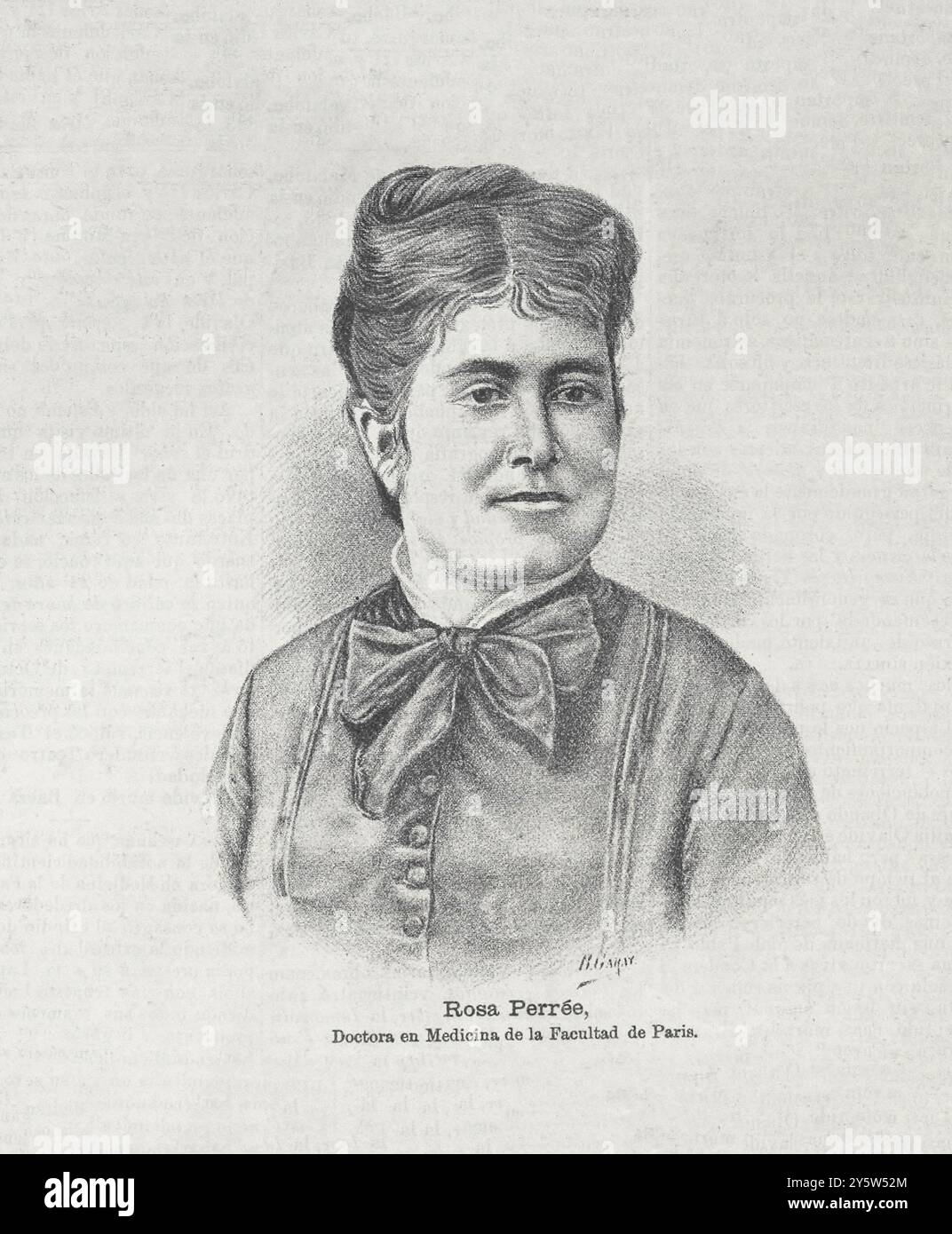 Rosa Perree, Ärztin der Medizin an der Pariser Fakultät. 1889 französischer Arzt (1844-1930) Stockfoto