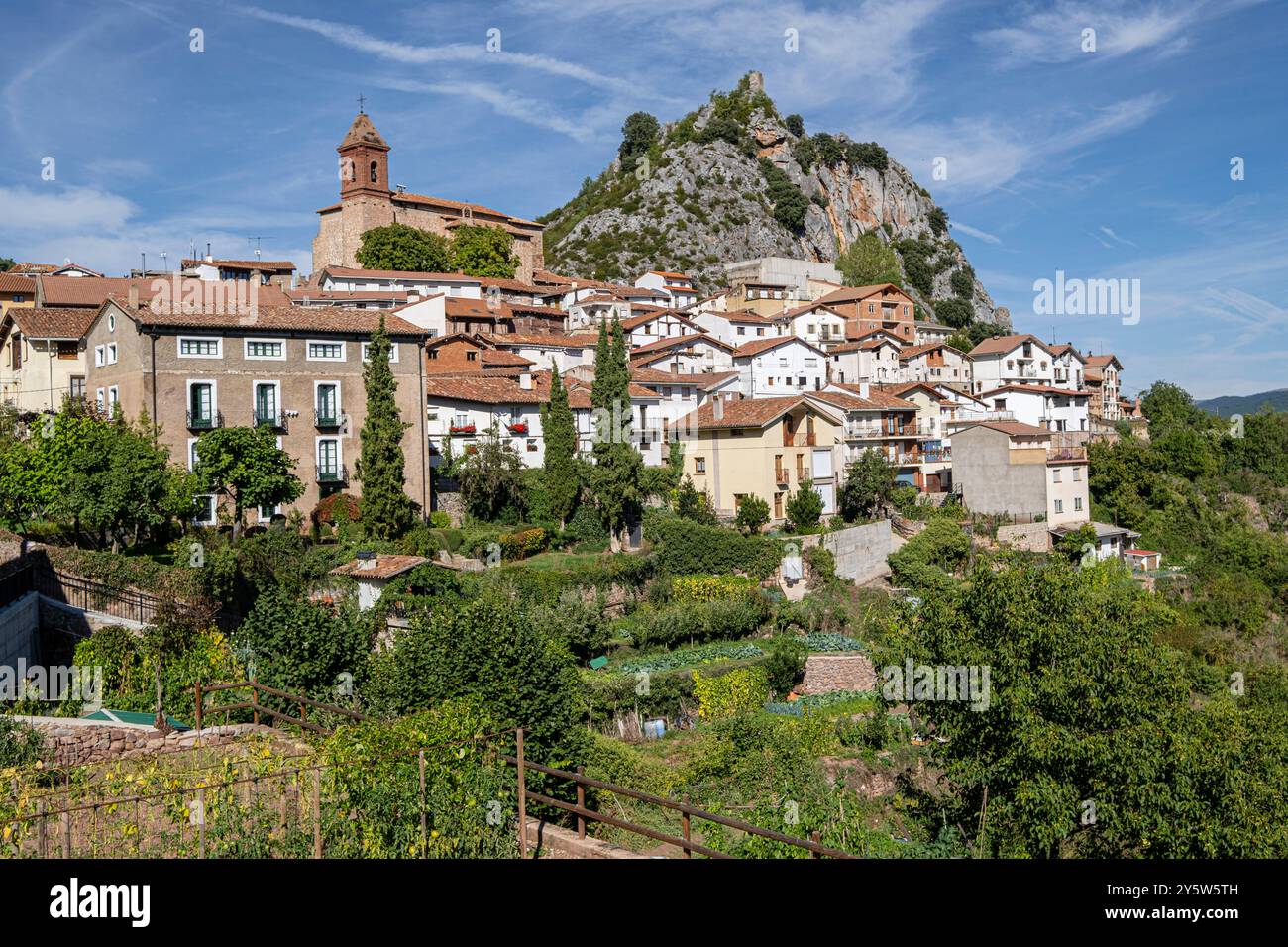 Kirche San Martín, 16. Jahrhundert, Dorf Nieva de Cameros, La Rioja, Spanien Stockfoto