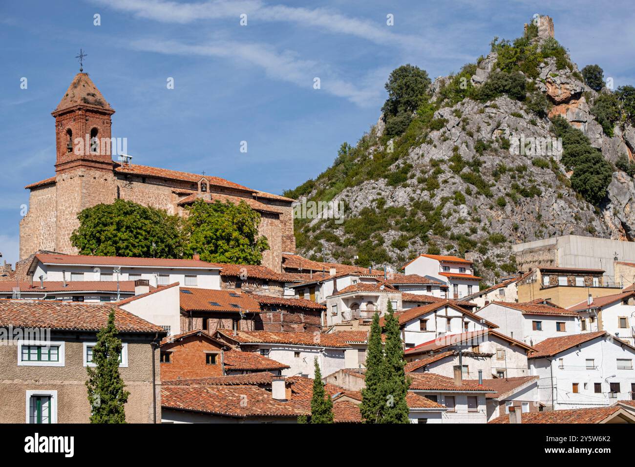 Kirche San Martín, 16. Jahrhundert, Dorf Nieva de Cameros, La Rioja, Spanien Stockfoto