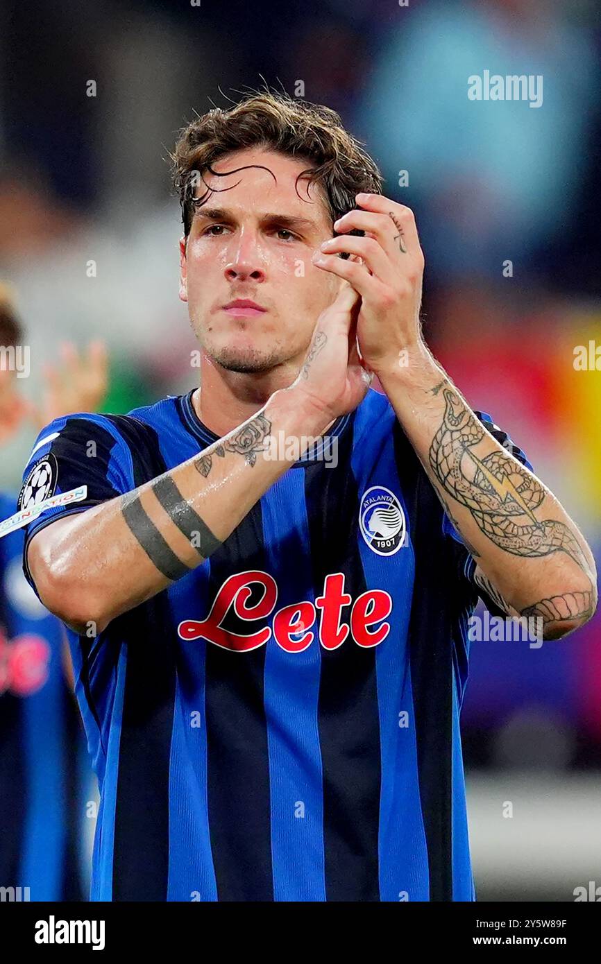 Bergamo, Italien. September 2024. Nicolo Zaniolo von Atalanta während des Fußballspiels der UEFA Champions League zwischen Atalanta und Arsenal im Gewiss-Stadion in Bergamo, Norditalien - Donnerstag, 19. September 2024. Sport - Fußball . (Foto: Spada/Lapresse) Credit: LaPresse/Alamy Live News Stockfoto