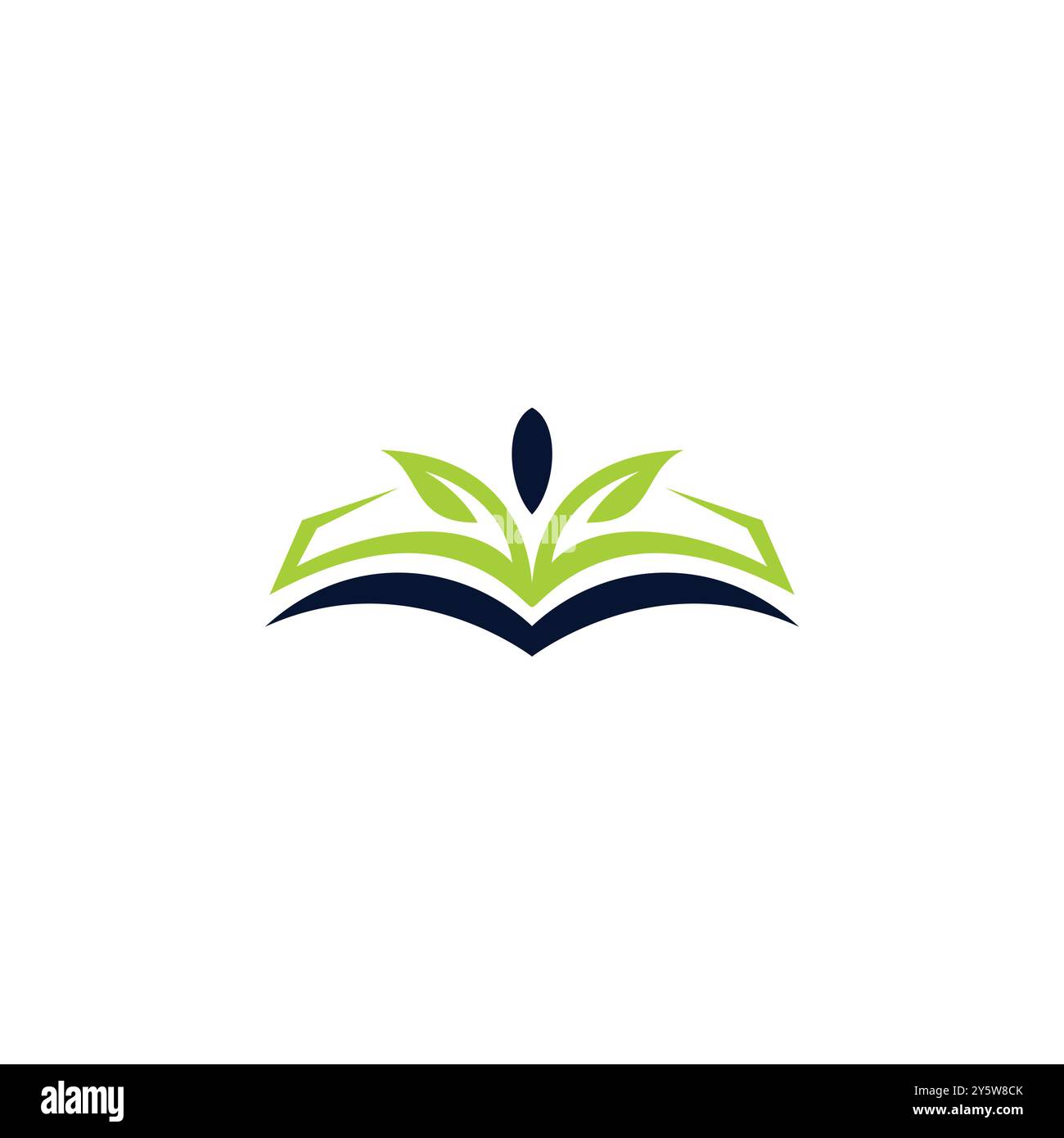 Design des Leaf Book Logos für den Bildungsbereich Stock Vektor