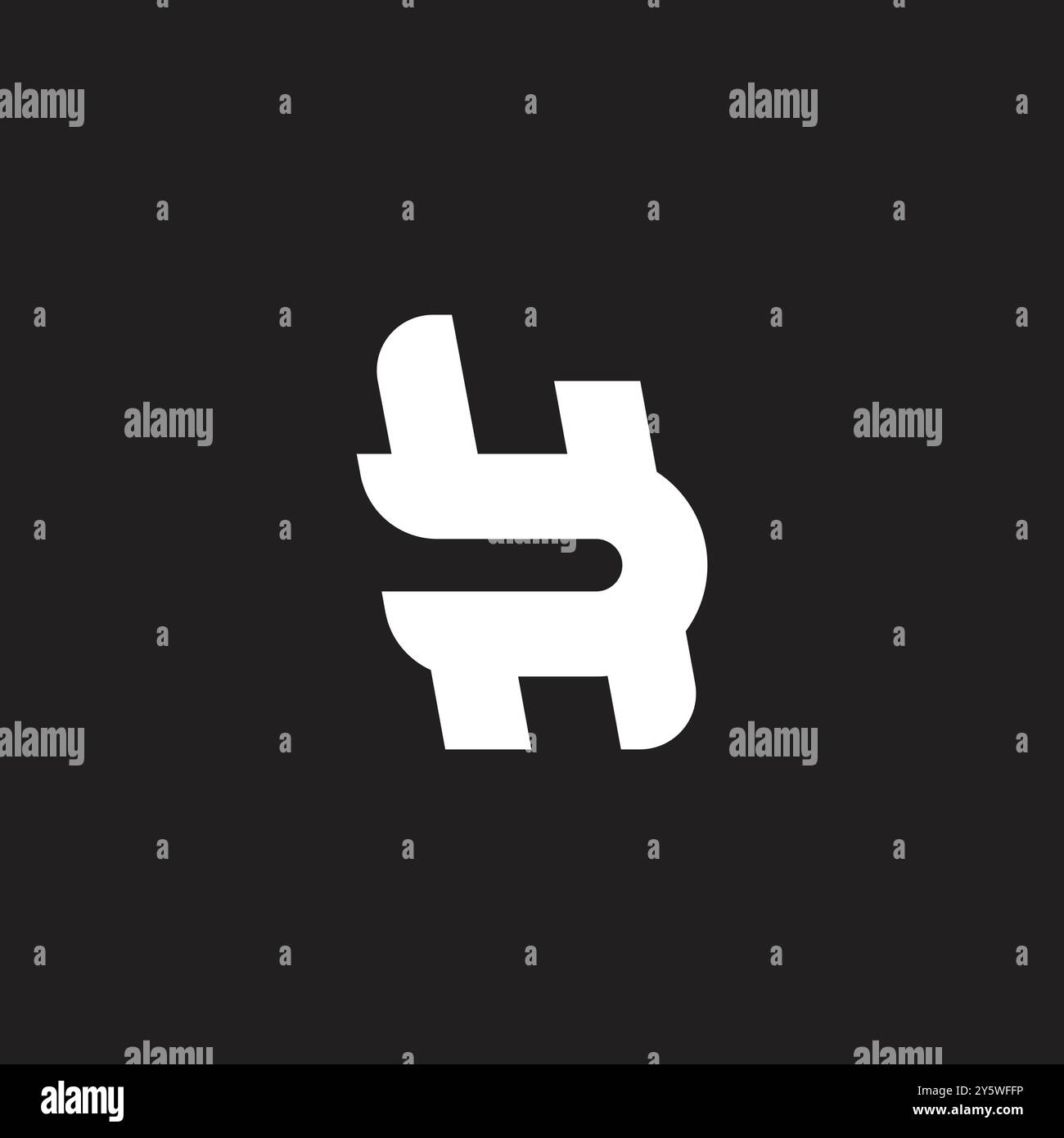 Letter hb Silhouette einfacher geometrischer Logo-Vektor Stock Vektor