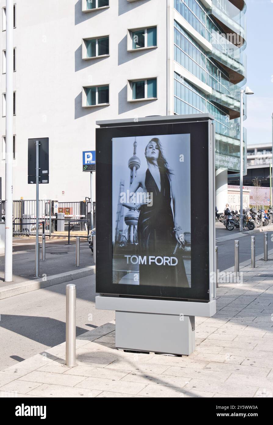 Tom Ford Werbetafel in Mailand, Italien, Herbst 2024 Stockfoto