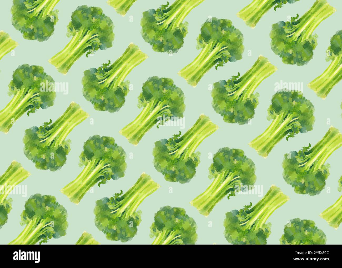 Nahtloses Muster von Aquarellselleriestangen auf pastellgrünem Hintergrund. Stockfoto