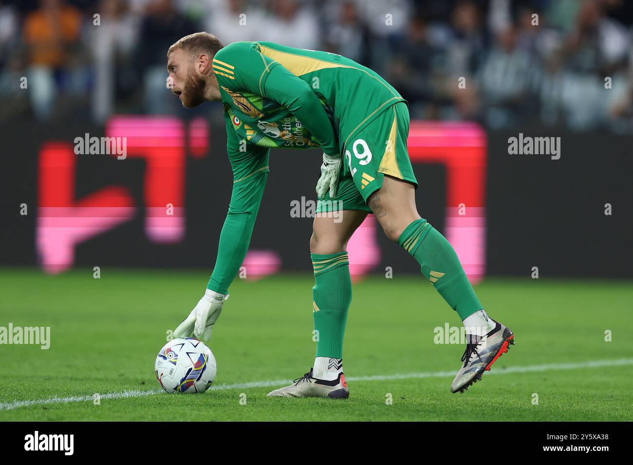 Michele Di Gregorio von Juventus FC im Spiel der Serie A zwischen Juventus FC und SSC Napoli im Allianz Stadium am 21. September 2024 in Turin. Stockfoto