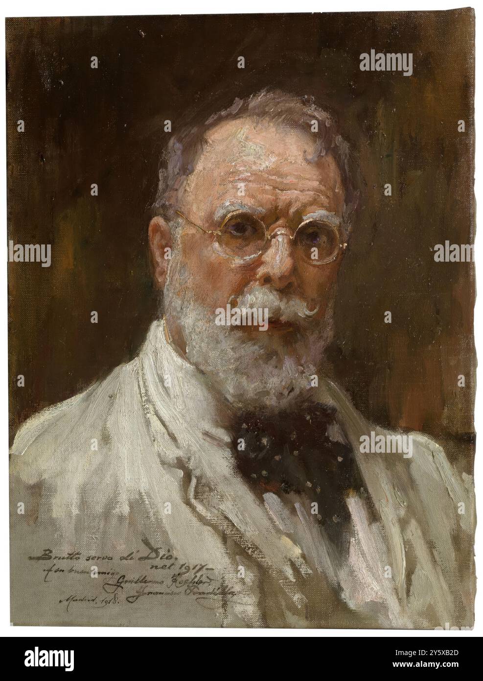 Francisco Pradilla y Ortiz / Selbstporträt. 1918. Öl auf Leinwand. Museum: Museo del Prado, Madrid, España. Stockfoto