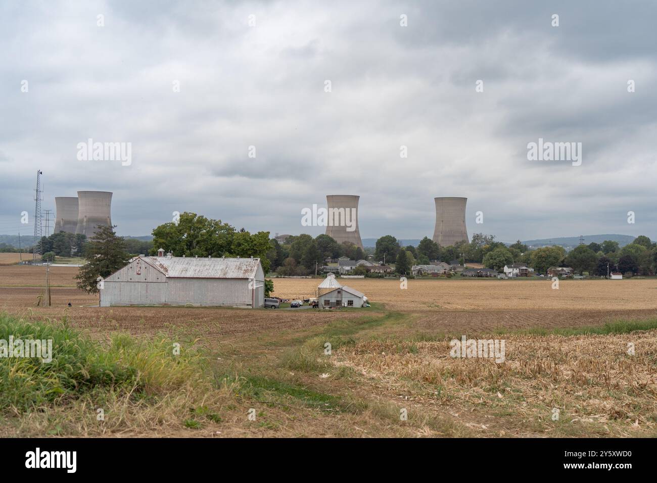 Middletown, Pa – 21. September 2024: Das Kernkraftwerk Three Mile Island in Pennsylvania ist für eine teilweise Kernschmelze im Jahr 1979 bekannt Stockfoto