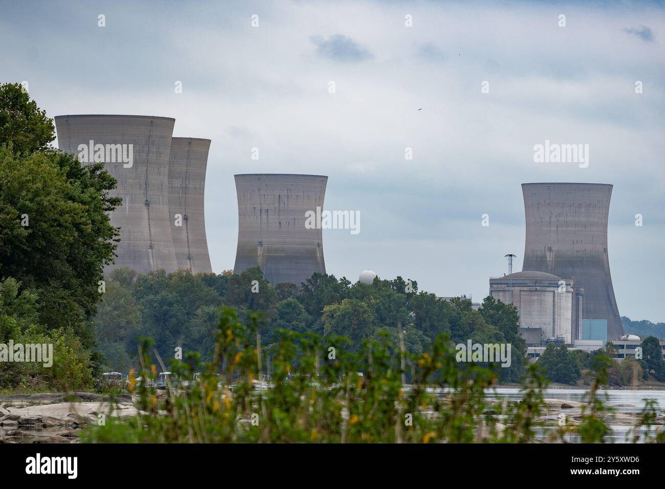 Middletown, Pa – 21. September 2024: Das Kernkraftwerk Three Mile Island in Pennsylvania ist für eine teilweise Kernschmelze im Jahr 1979 bekannt Stockfoto