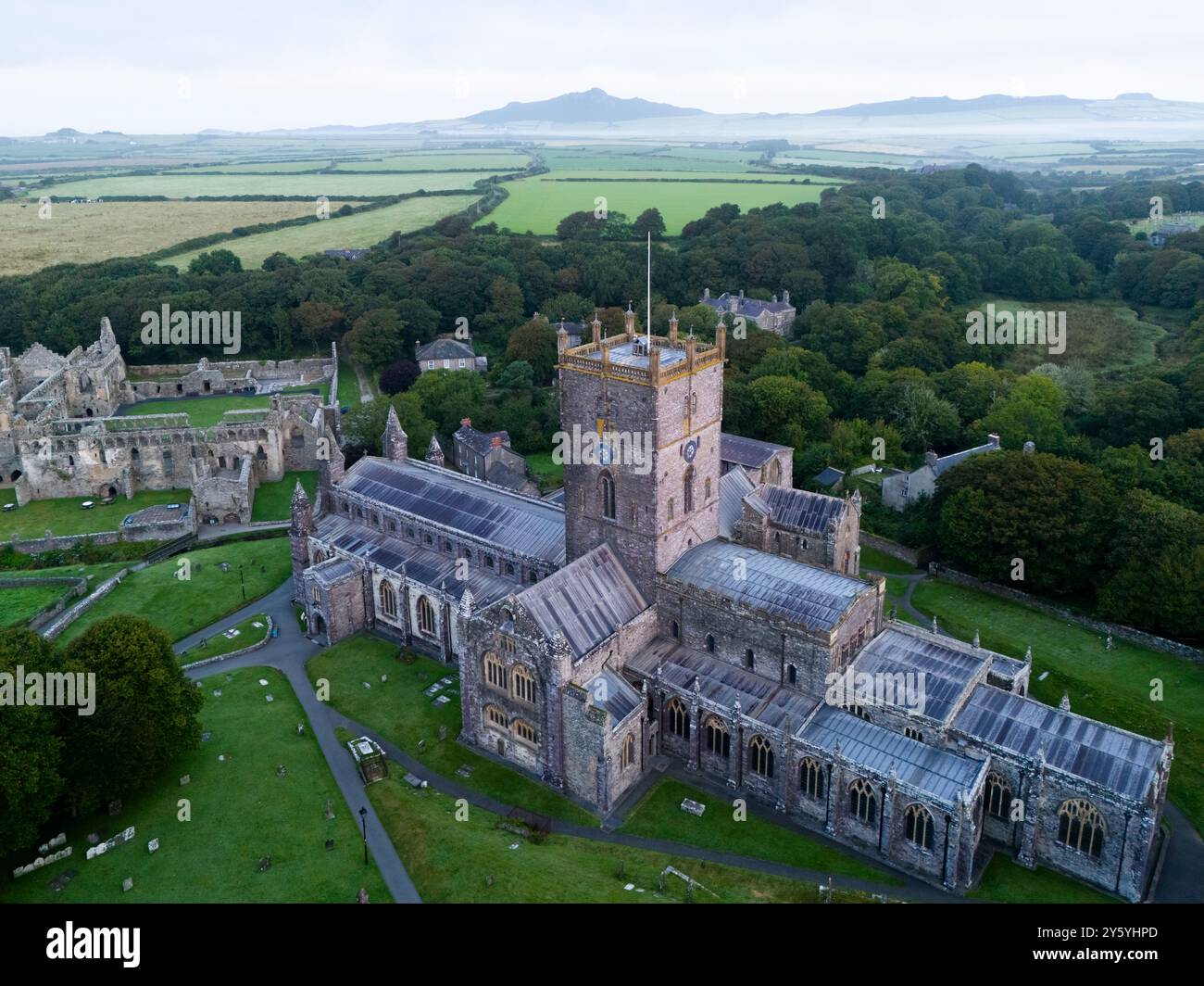 St. David's Cathedral. Pembrokeshire, Wales, Großbritannien. Stockfoto
