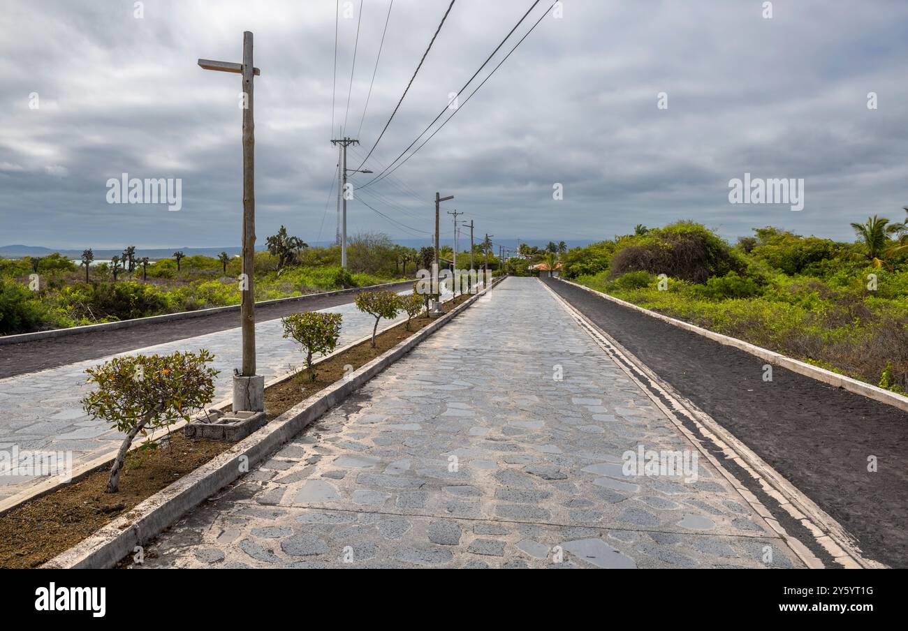 Straße auf der Isabela Insel der Galapagos Inseln Stockfoto