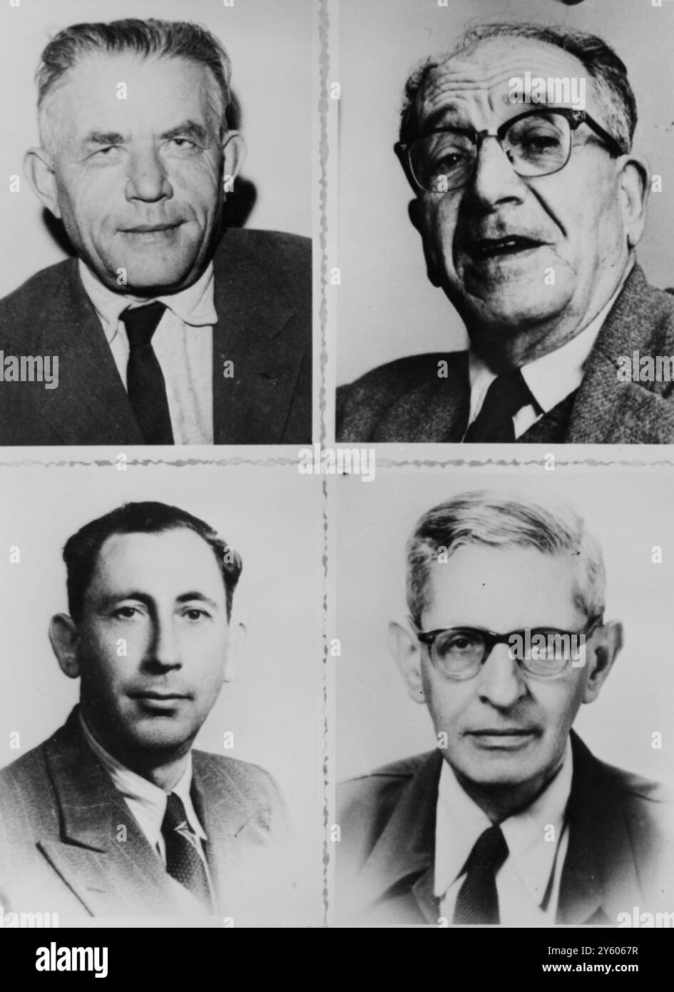 4 ZEUGEN GEGEN DEN NAZI-ADOLF EICHMANN, JERUSALEM, ISRAEL, 22. FEBRUAR 1961 Stockfoto