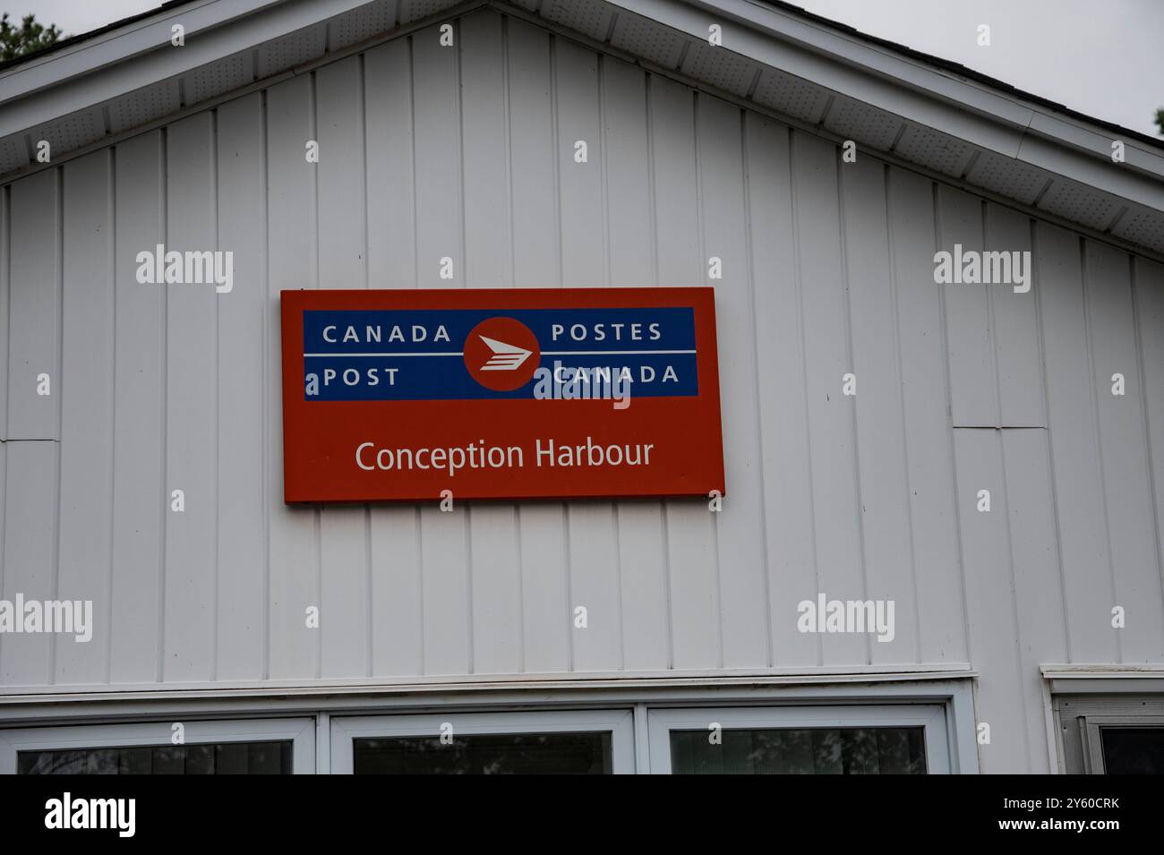 Postschild auf NL 60 in Conception Harbour, Neufundland & Labrador, Kanada Stockfoto