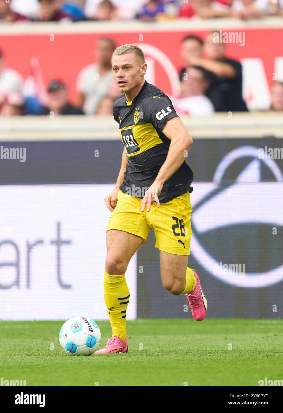 Julian Ryerson, BVB 26 im Spiel VFB STUTTGART – BORUSSIA DORTMUND 5-1 am 22. September 2024 in Stuttgart. Saison 2024/2025, 1.Bundesliga, Spieltag 4, 4.Spieltag Fotograf: ddp-Bilder / Sternbilder - DFL-VORSCHRIFTEN VERBIETEN JEDE VERWENDUNG VON FOTOGRAFIEN als BILDSEQUENZEN und/oder QUASI-VIDEO - Stockfoto