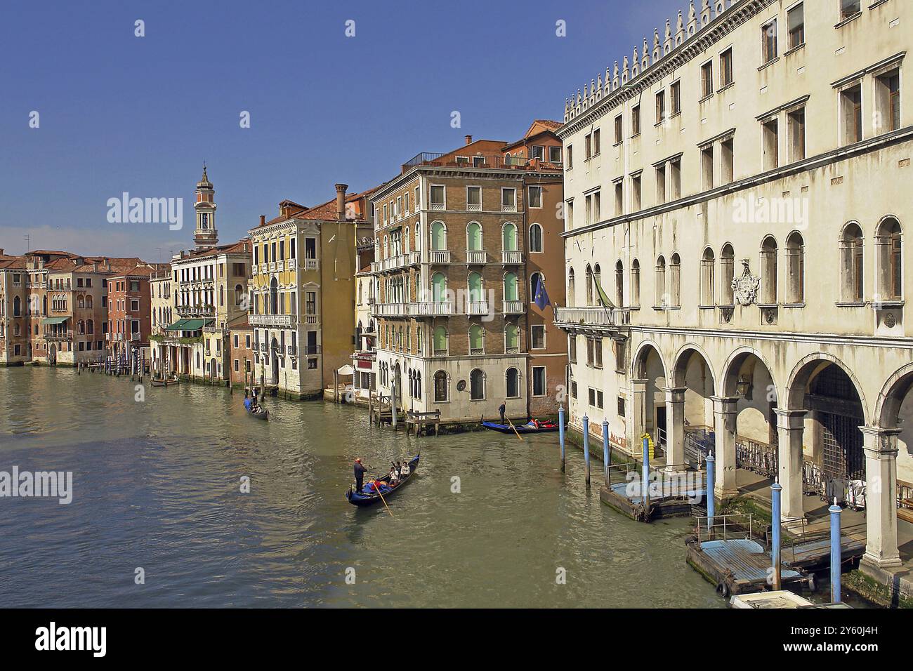 Häuser am Canal Grande, Venedig, Canal Grande, Venedig, Italien, Europa Stockfoto