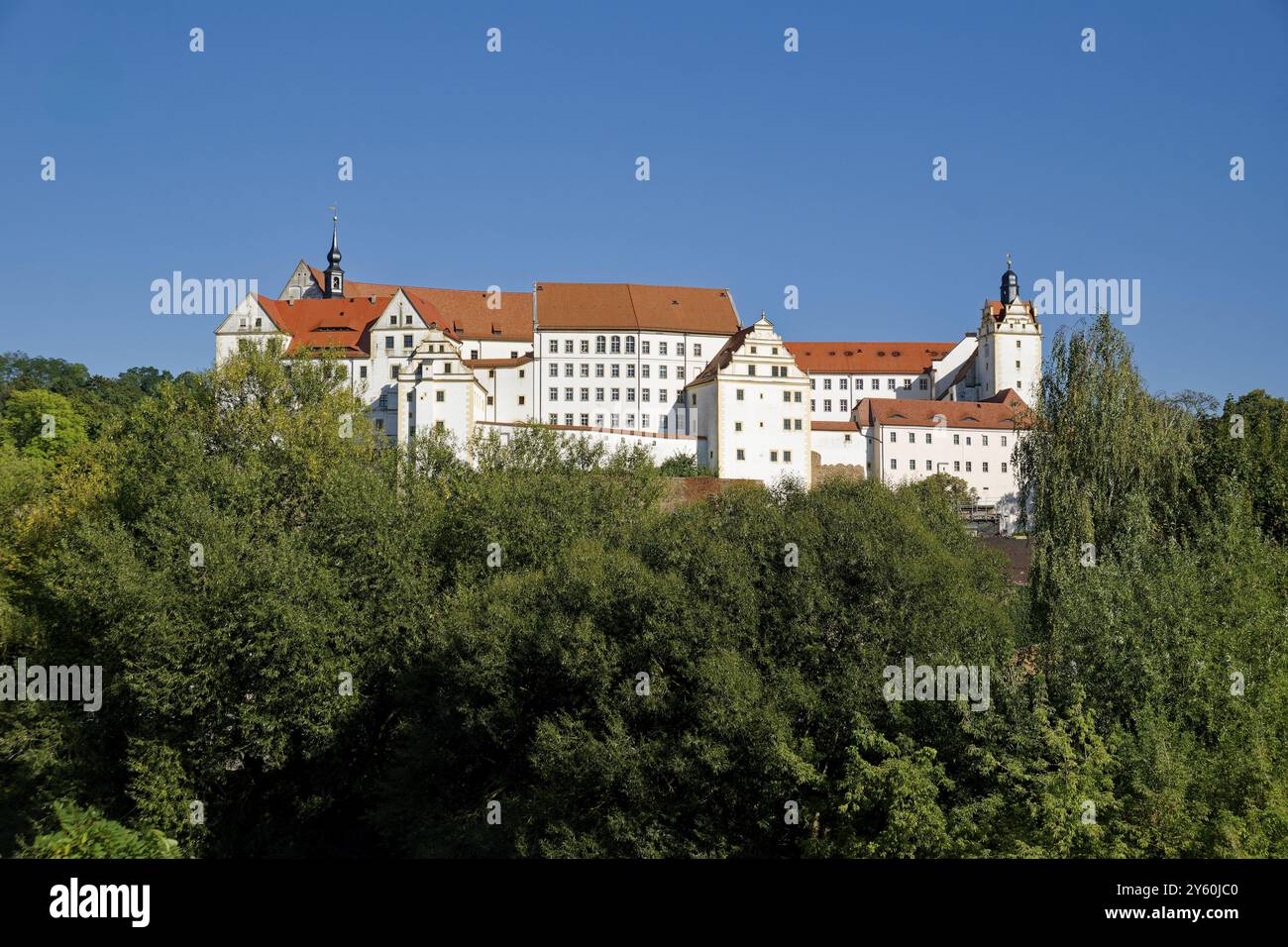 Renaissance-Schloss Colditz mit Fluchtmuseum über alliierte Kriegsgefangene und Jugendherberge, Colditz, Sachsen, Deutschland, Europa Stockfoto