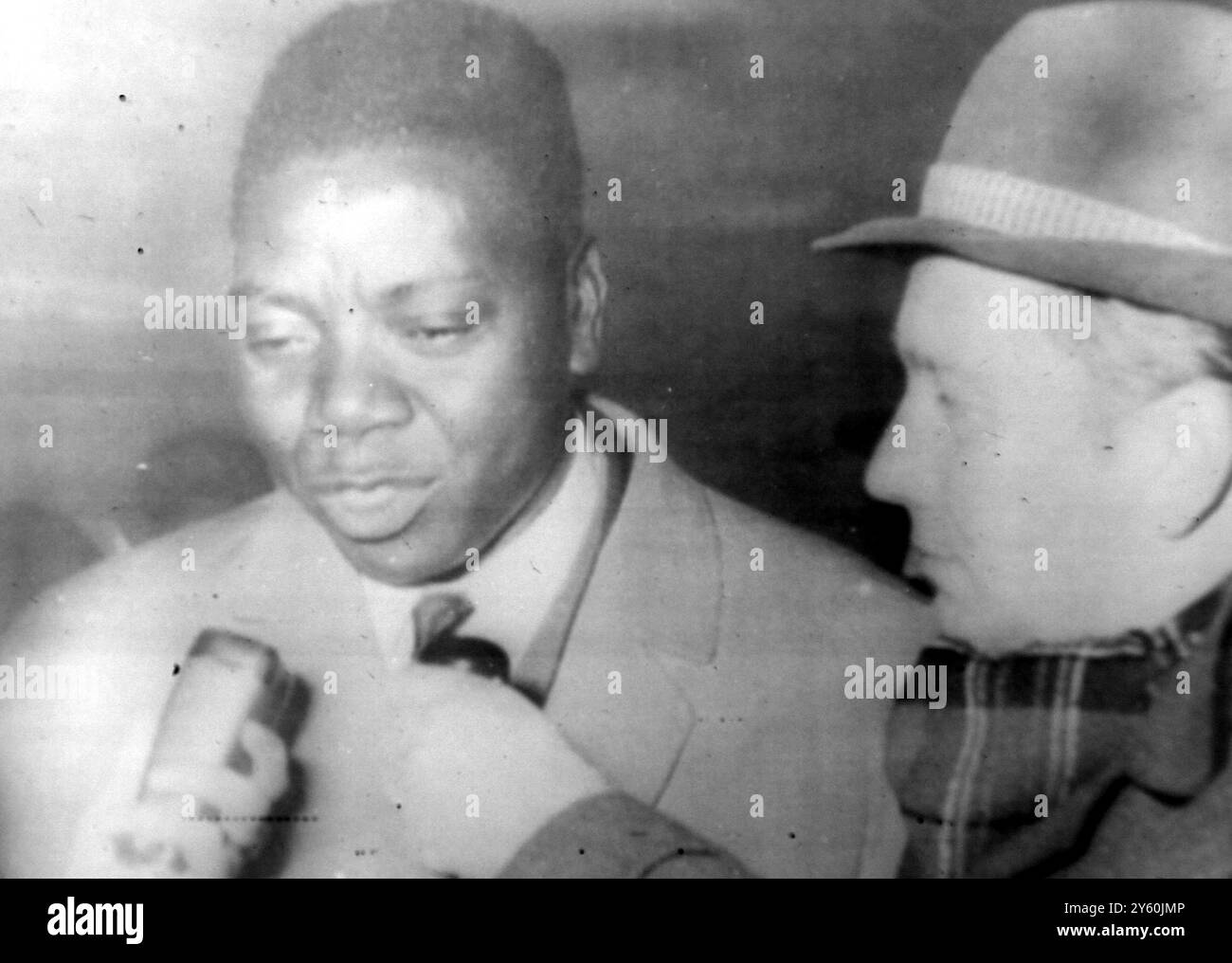 PRÄSIDENT DER PROVINZ KONGO KATANGA MOISE TSHOMBE IN BRÜSSEL 5. DEZEMBER 1960 Stockfoto