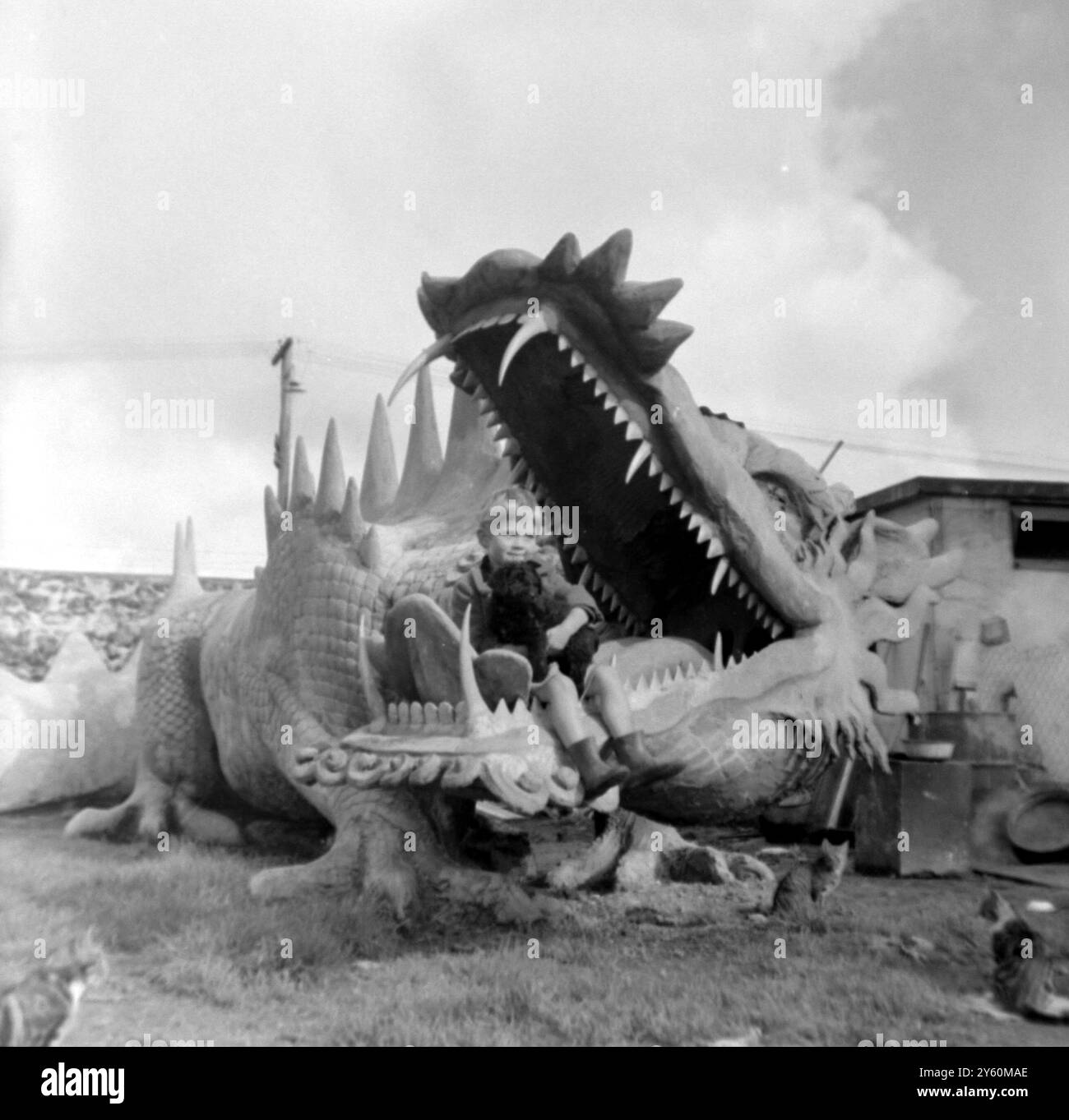 MODELS DRAGON IM NEUSEELÄNDISCHEN ZOO 23. NOVEMBER 1960 Stockfoto