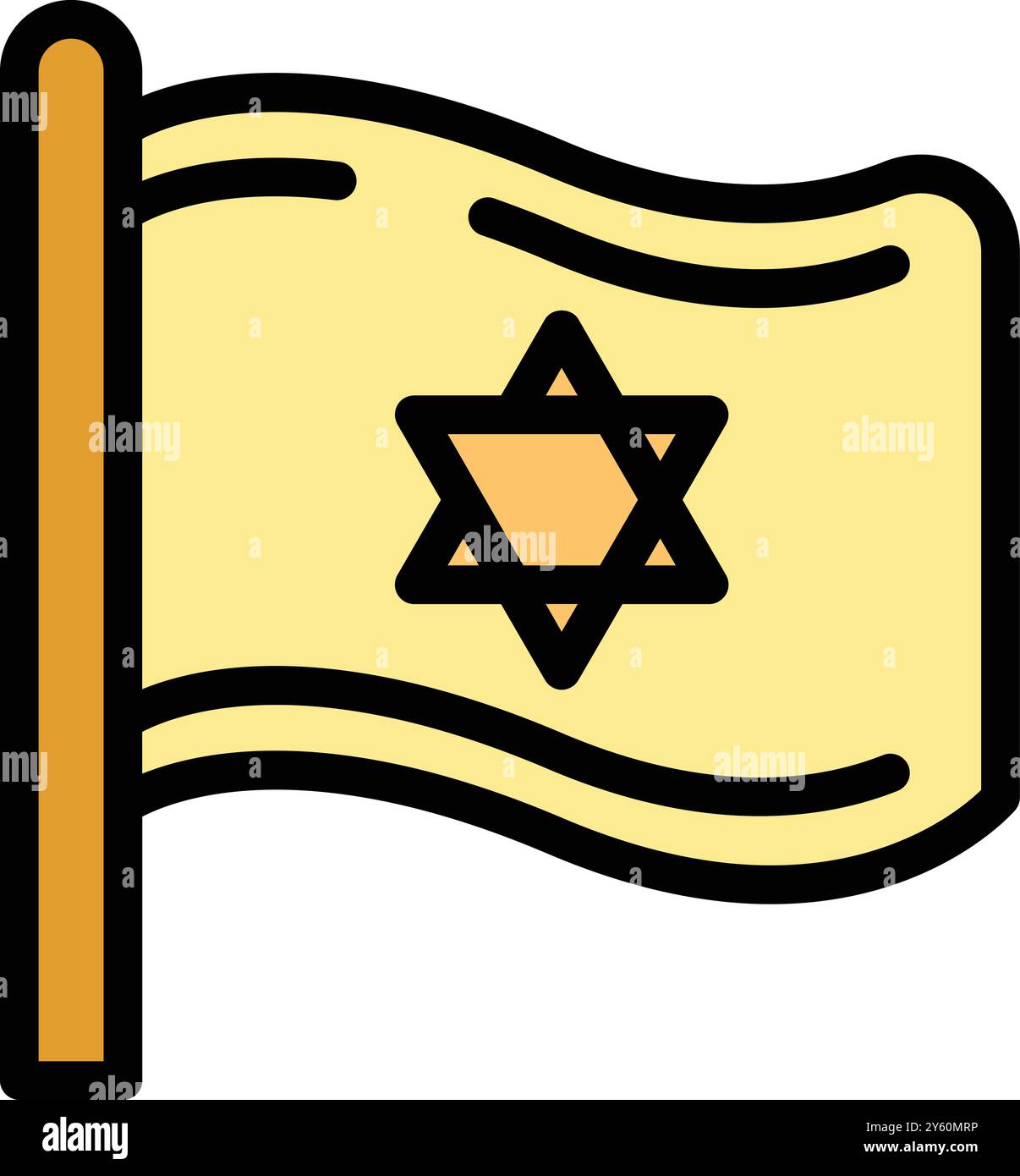 Einfache Vektor-Illustration der Flagge israels, die im Wind winkt Stock Vektor