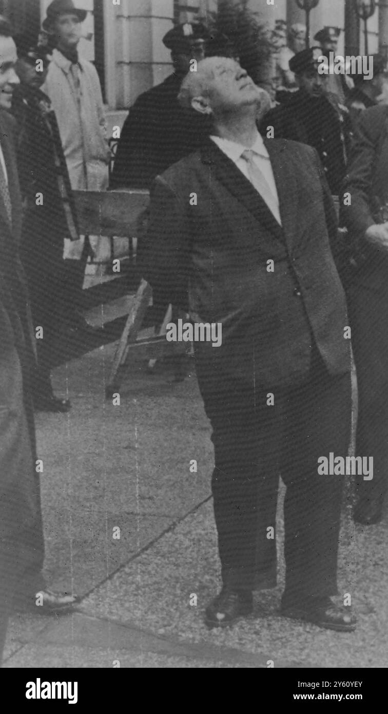 SOWJETISCHER PREMIER NIKITA KRUSHCHEV SOWJETISCHES UN-HAUPTQUARTIER (HQ) / 28. SEPTEMBER 1960 Stockfoto