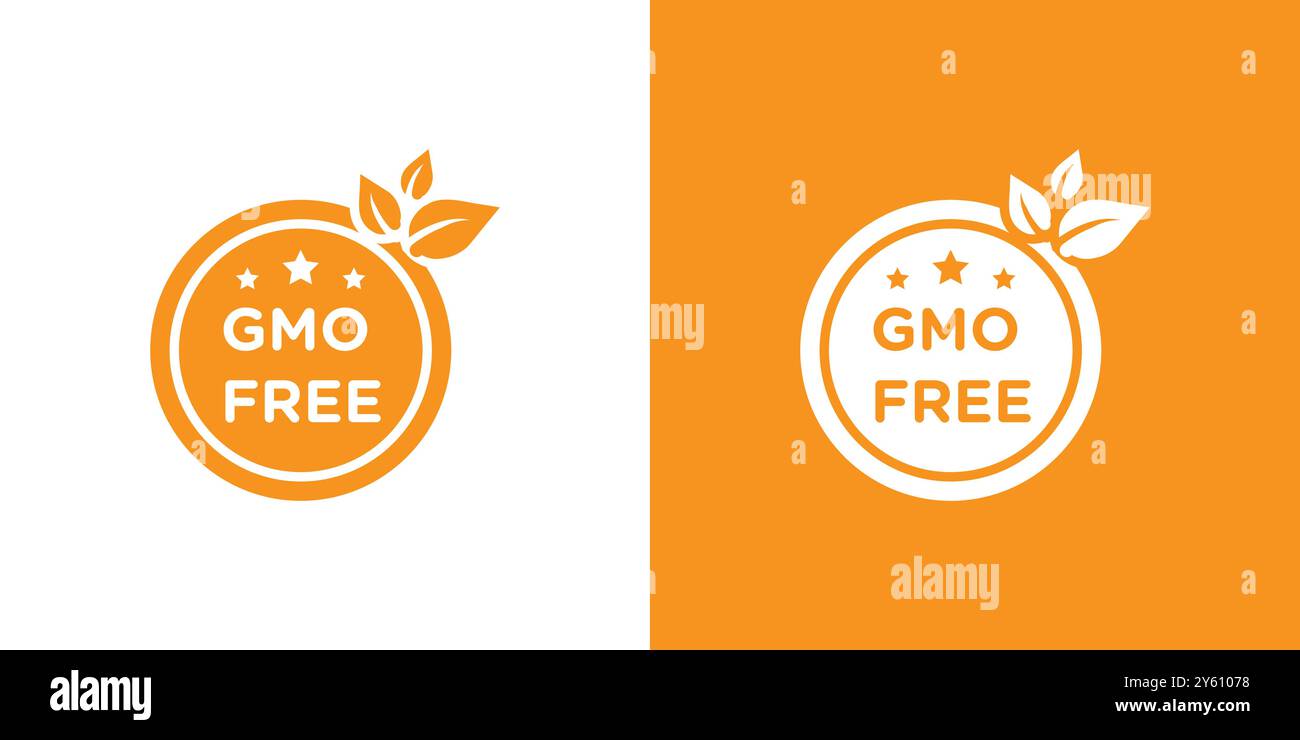 gmo-freie Symbol-Vektor-Logo-Set-Sammlung oder Bundle-Pack-Gruppe Stock Vektor